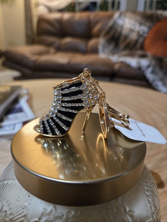 unknown Other - Bling Rhinestone High Heel Keychain Charm Stiletto Shoe Black Red Or Purple New